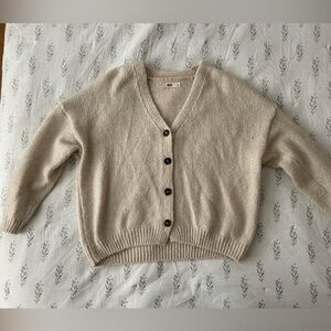SO Juniors Beige Knitted Button-Up Cardigan Sweater